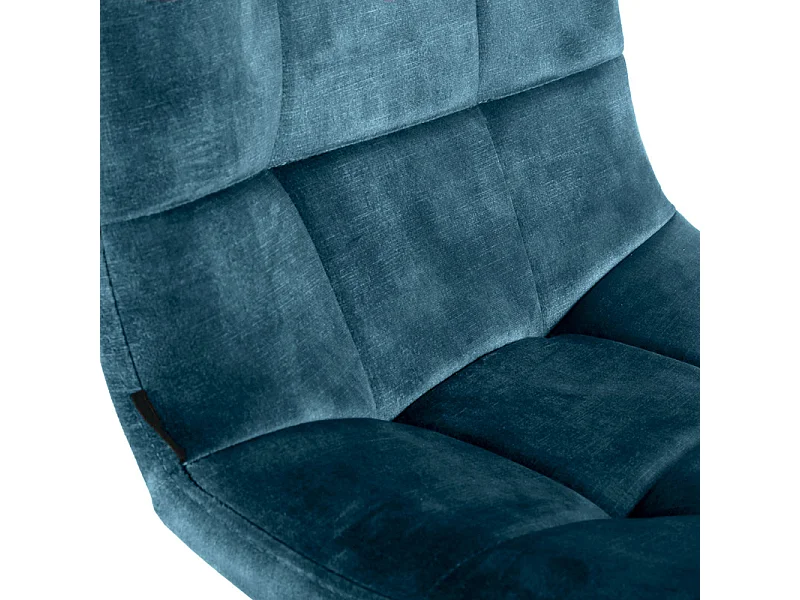 Lot 2 chaises de bar avec assise H.75 cm en velours bleu - NAMI 2