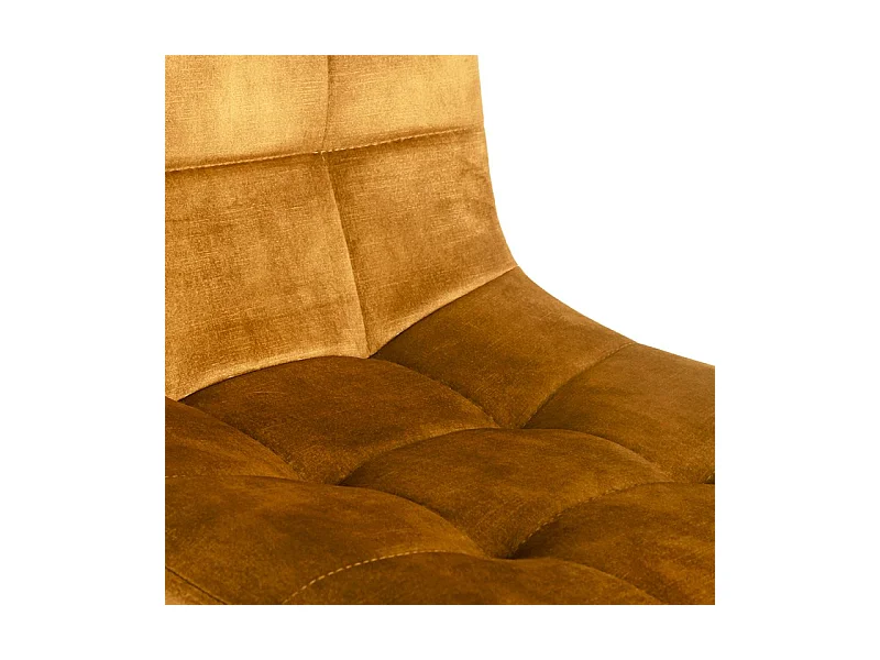 Lot 2 chaises de bar avec assise H.75 cm en velours moutarde - NAMI 2