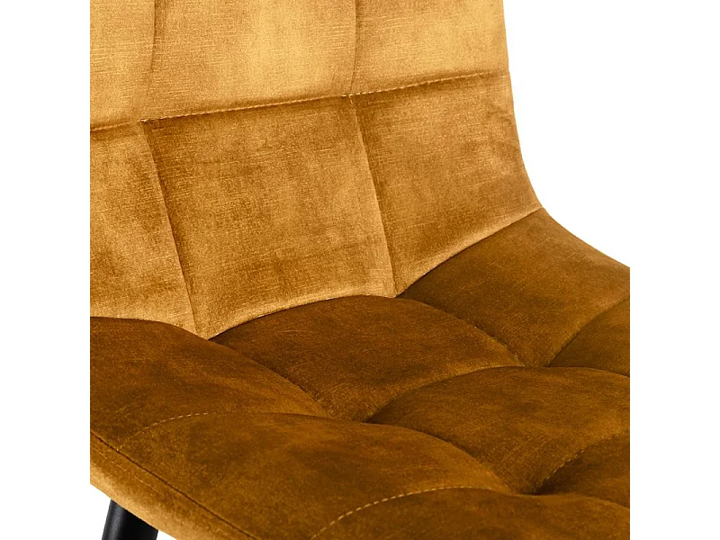 Lot 2 chaises de bar avec assise H.75 cm en velours moutarde - NAMI 2