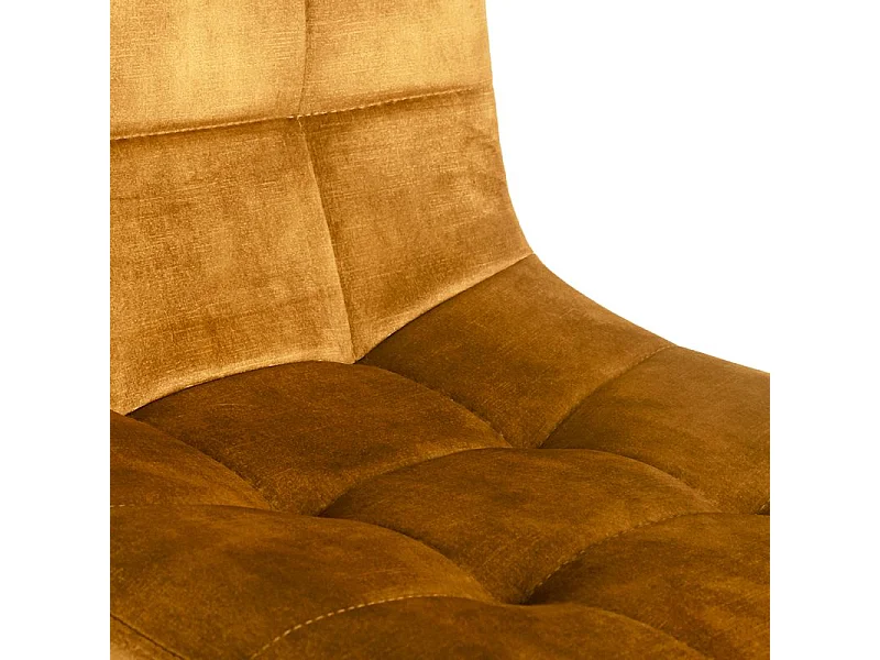 Lot 2 chaises de bar avec assise H.75 cm en velours moutarde - NAMI 2