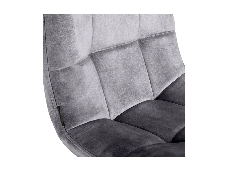 Lot 2 chaises de bar assise H.75 cm en velours gris clair - NAMI 2