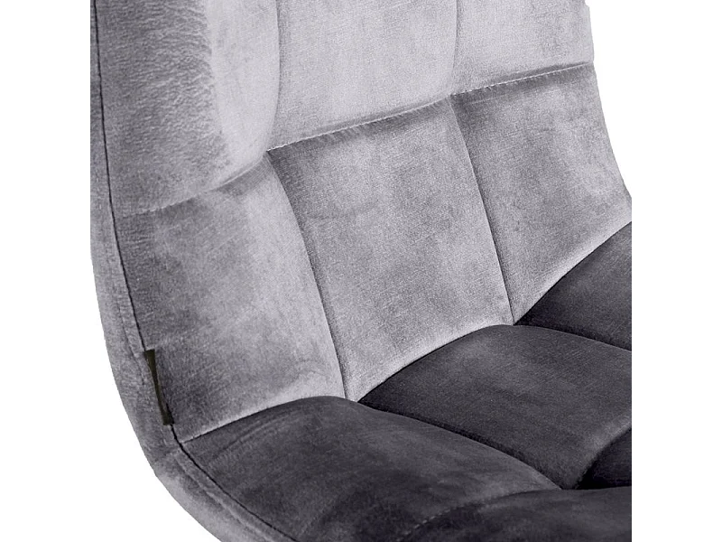 Lot 2 chaises de bar assise H.75 cm en velours gris clair - NAMI 2