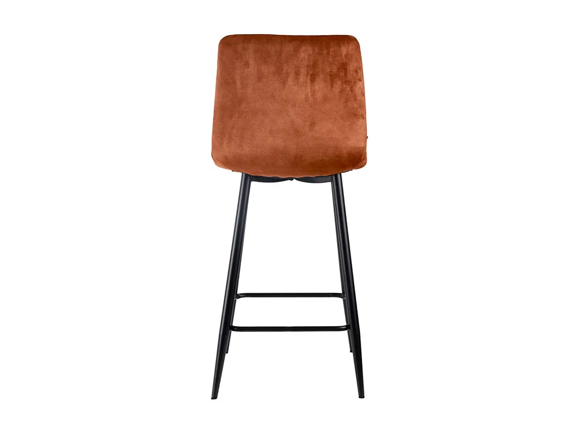 Lot 2 chaises de bar avec assise H.75 cm en velours ocre - NAMI 2