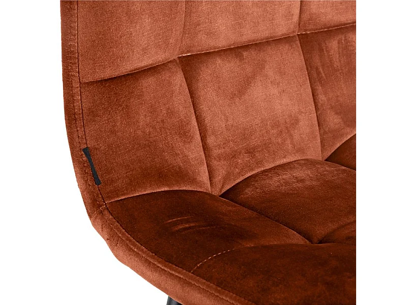 Lot 2 chaises de bar avec assise H.75 cm en velours ocre - NAMI 2