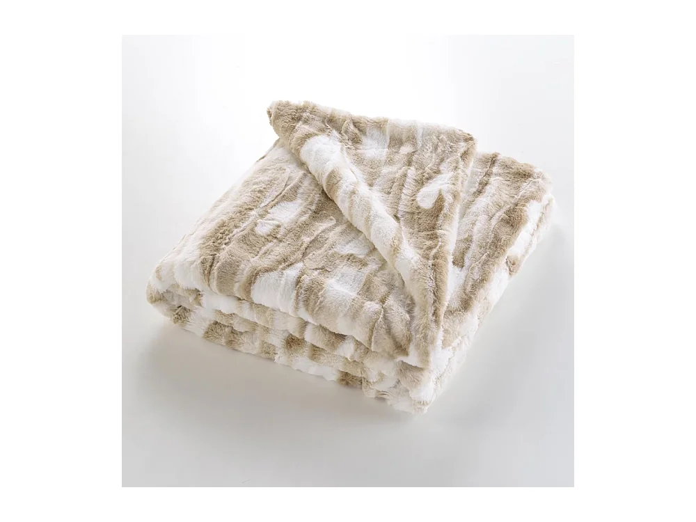 Plaid Imitation Fourrure "Cheyenne" 180x220cm Naturel