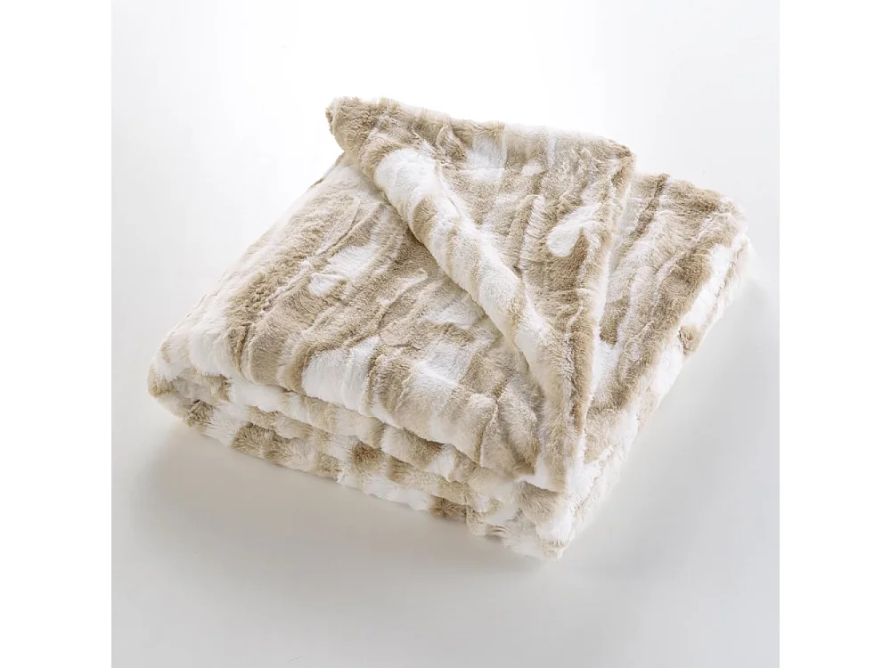 Plaid Imitation Fourrure "Cheyenne" 180x220cm Naturel