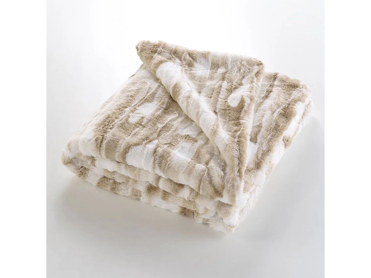 Plaid Imitation Fourrure "Cheyenne" 180x220cm Naturel