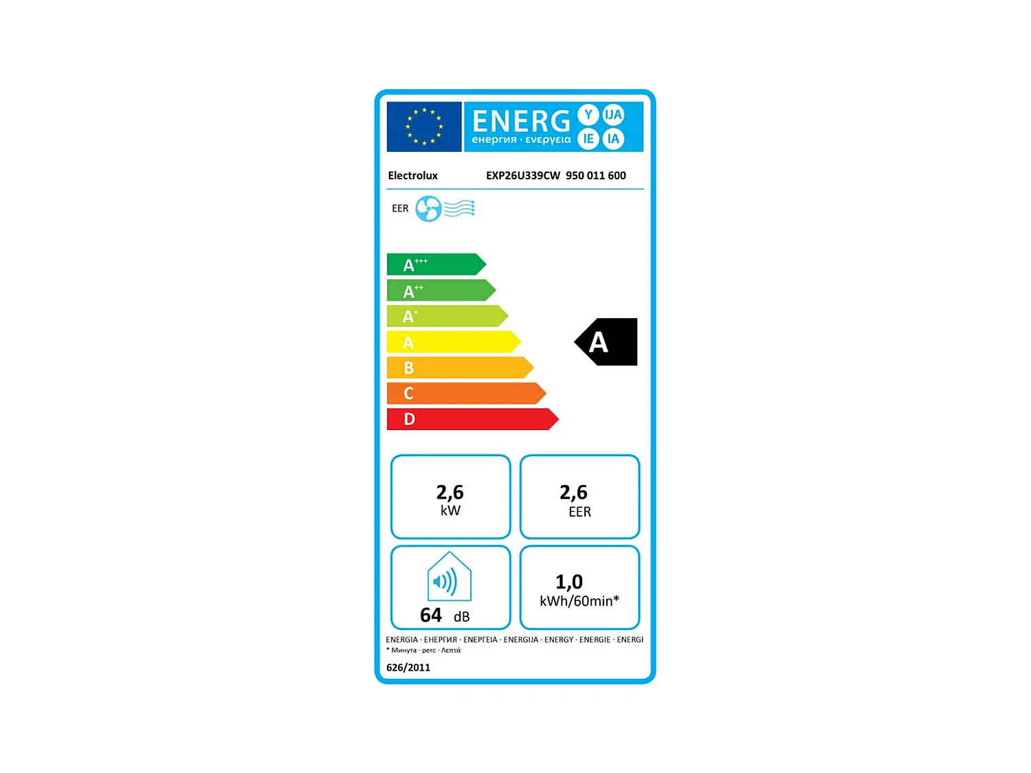 Climatiseur mobile Electrolux EXP26U339CW Comfort 600
