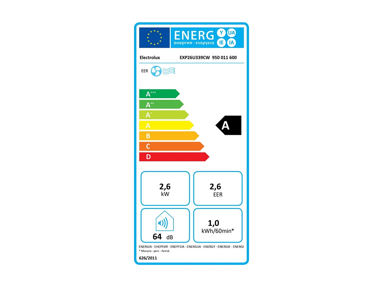 Climatiseur mobile Electrolux EXP26U339CW Comfort 600