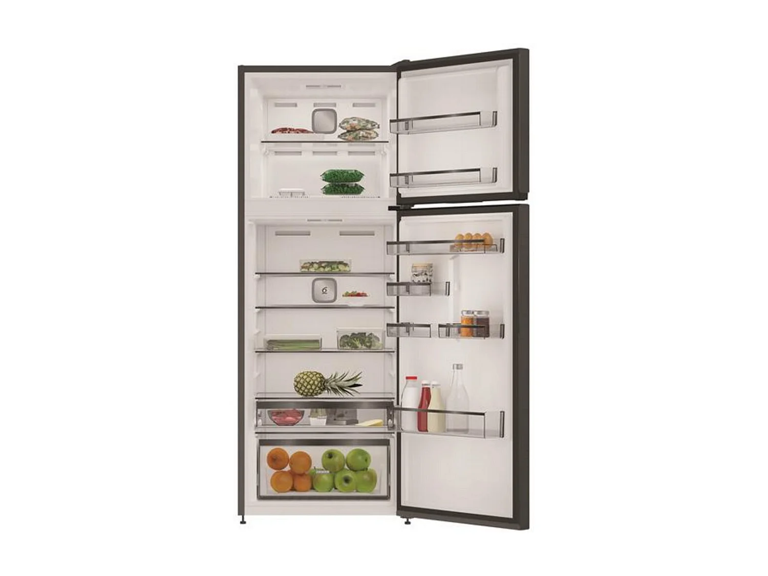 Whirlpool WHD2 6472 X4E Frigorifero doppia porta a libera installazione, Dual no frost, 70cm, Classe E, Pearl Inox, 38dbA, h187 cm