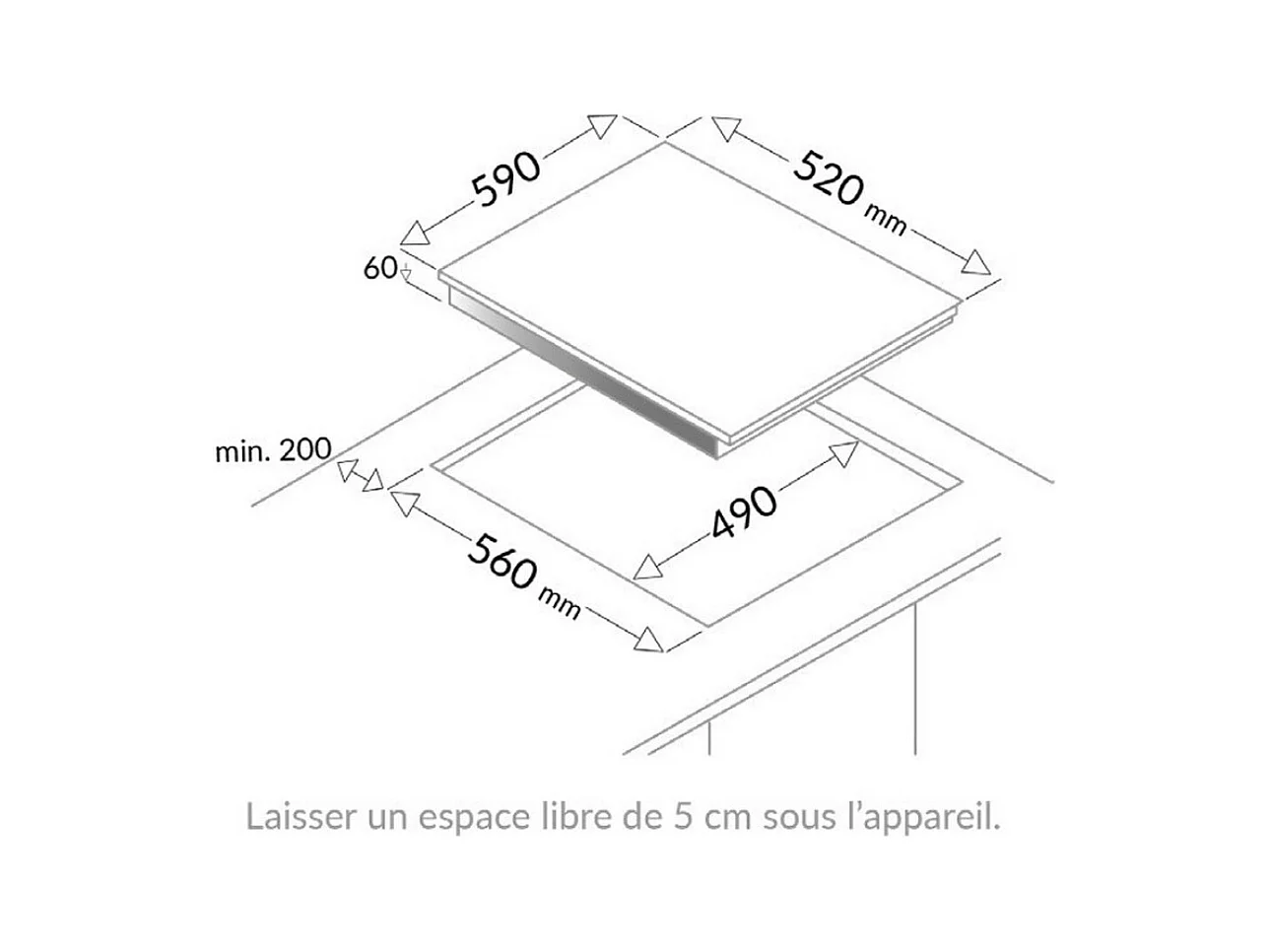 Table de cuisson 3 foyers induction , Puissance : 6 200 W , 1 booster , FAGOR - FAI3531