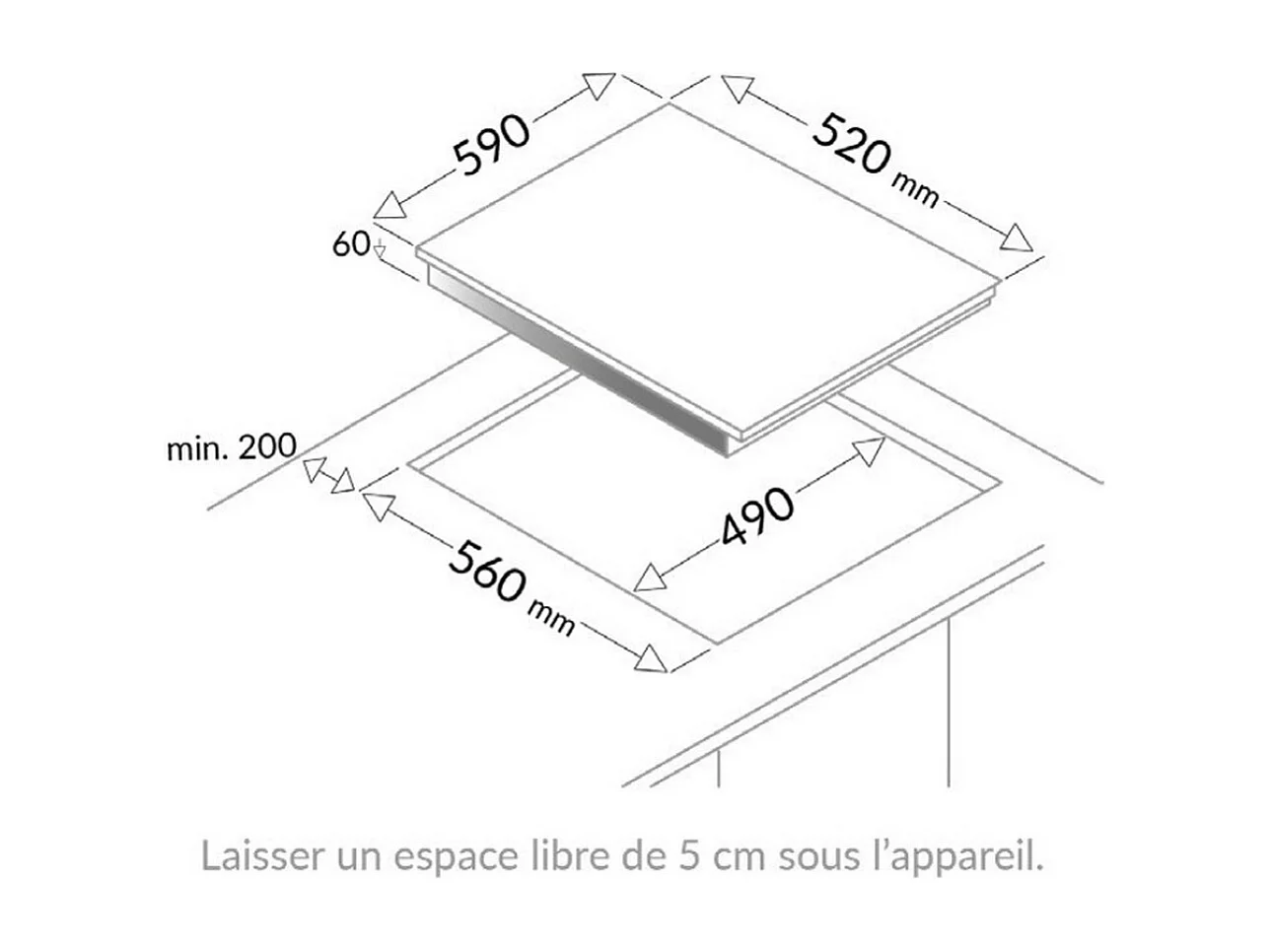 Table de cuisson 3 foyers induction , Puissance : 6 200 W , 1 booster , FAGOR - FAI3531