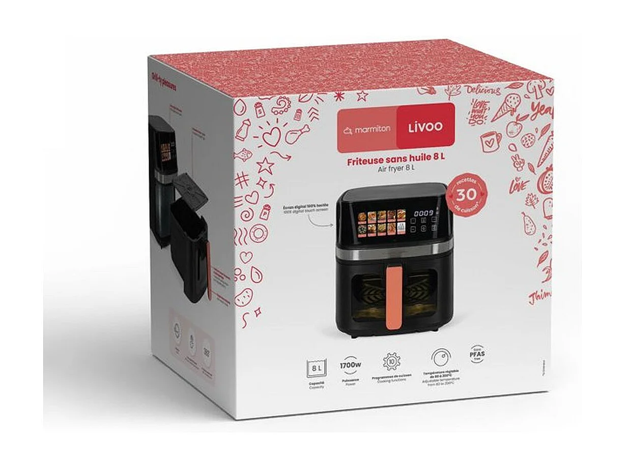 Livoo Friteuse sans huile 8l 1700w - DOC343CO