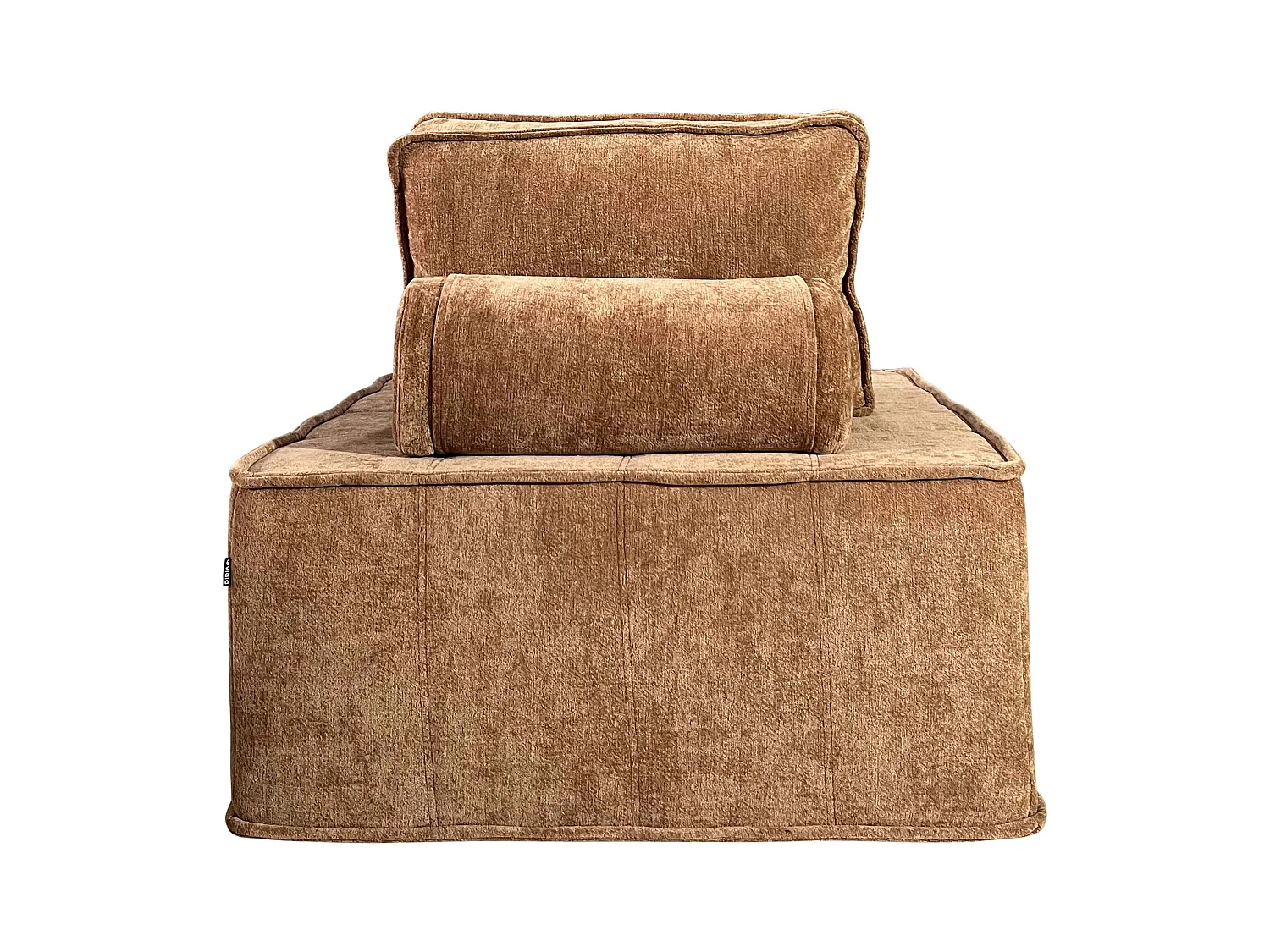 Fauteuil en tissu pour canapé modulable avec coussin terracotta