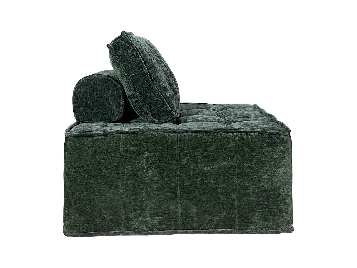 Fauteuil en tissu pour canapé modulable avec coussin vert