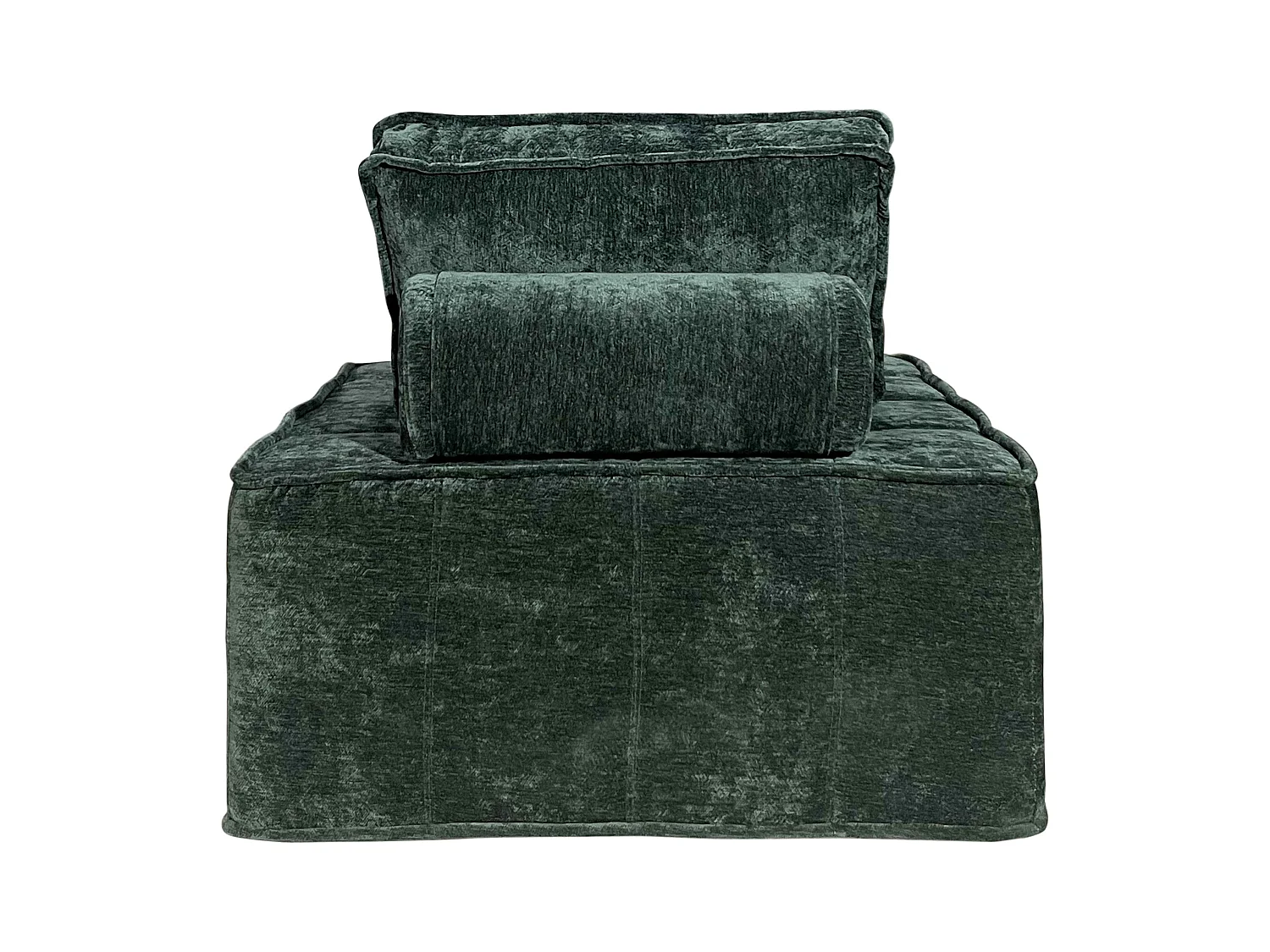 Fauteuil en tissu pour canapé modulable avec coussin vert