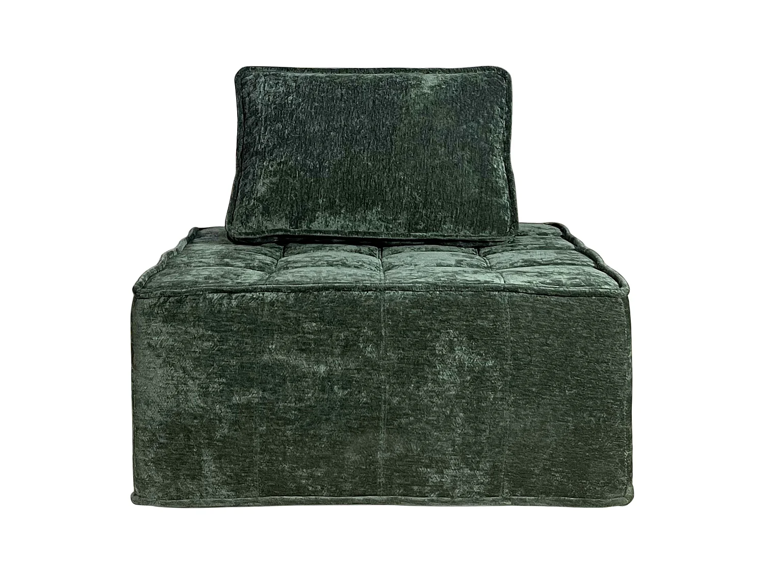 Fauteuil en tissu pour canapé modulable avec coussin vert