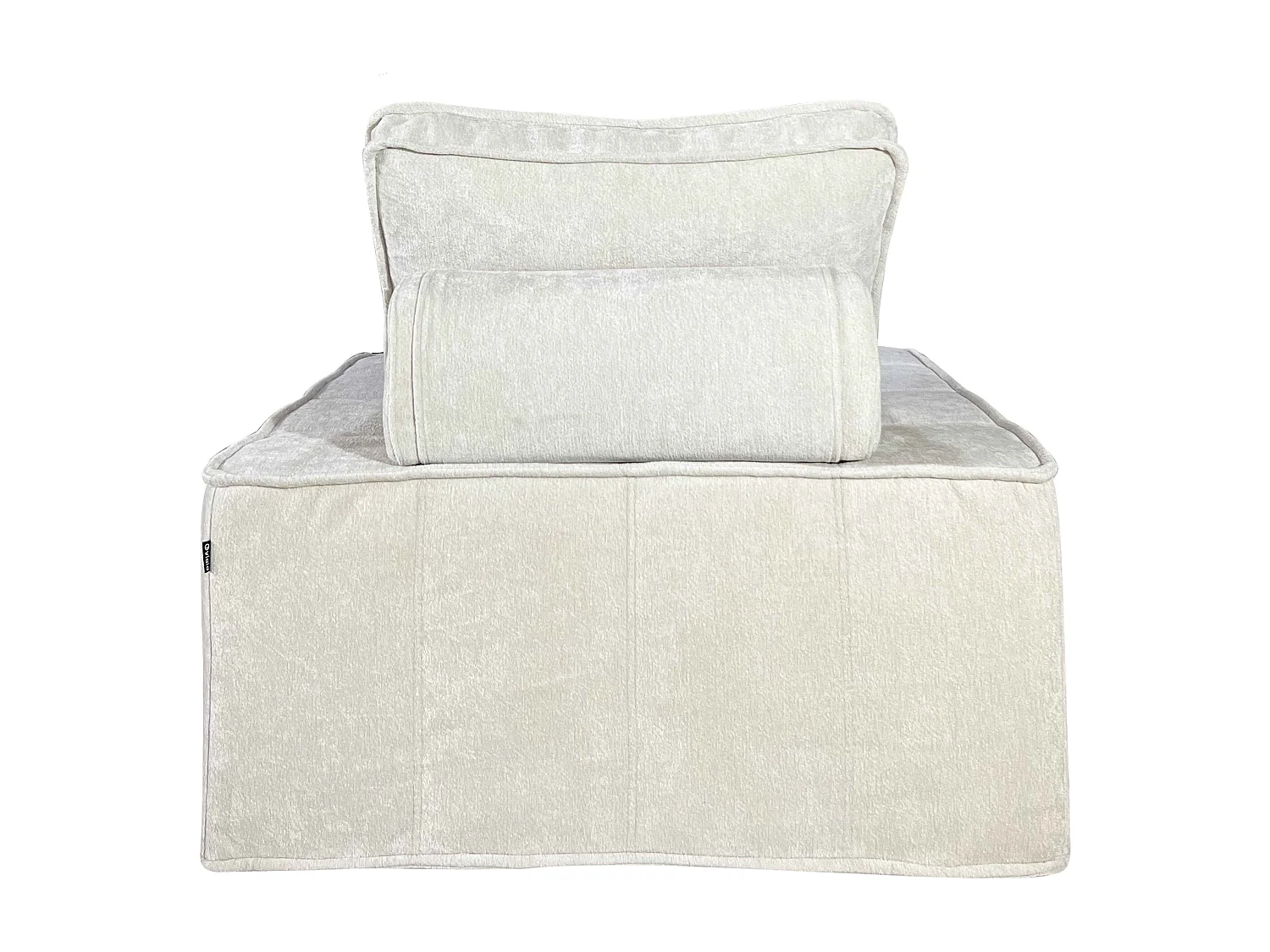 Fauteuil en tissu pour canapé modulable avec coussin ecru