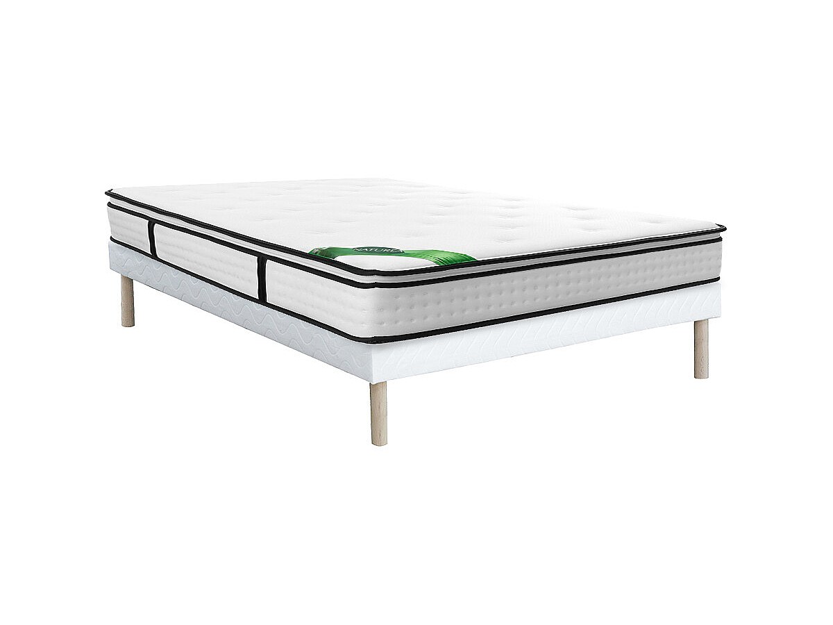 Set 140 x 190 cm - Boxspringbett + Taschenfederkernmatratze 7 Zonen mit int günstig online kaufen