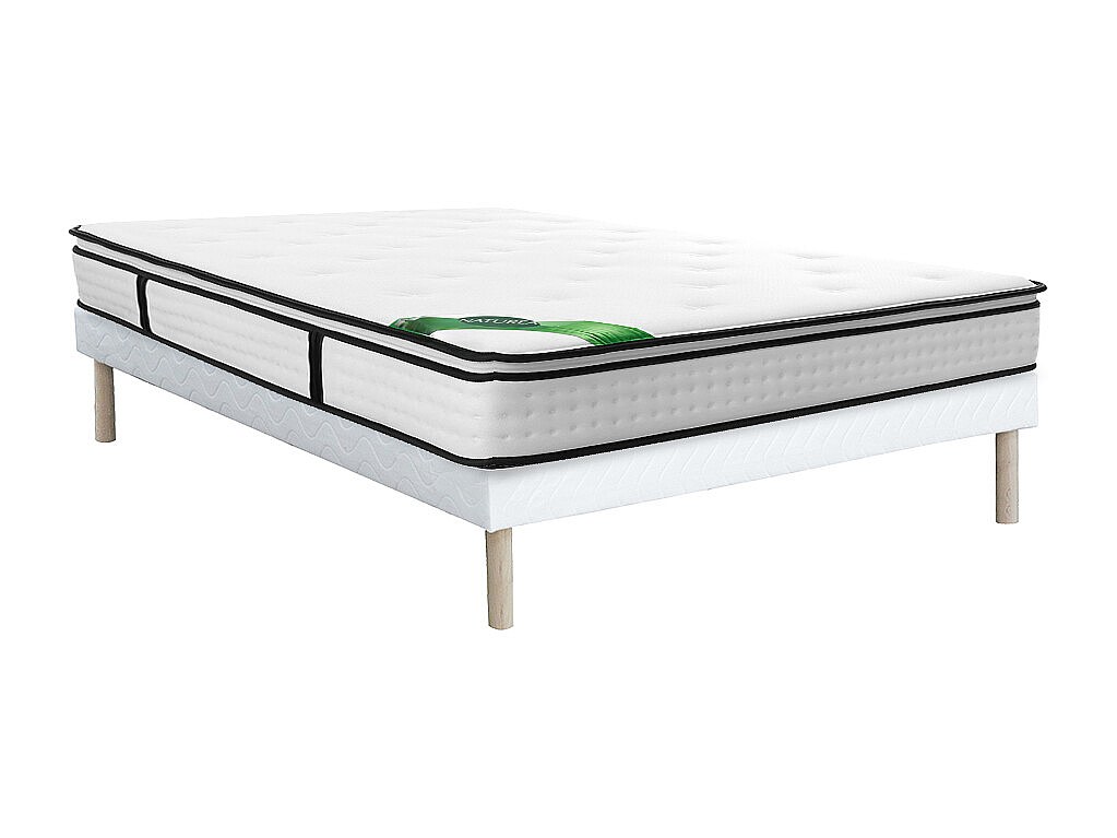 Set 160 x 200 cm - Boxspringbett + Taschenfederkernmatratze 7 Zonen mit int günstig online kaufen