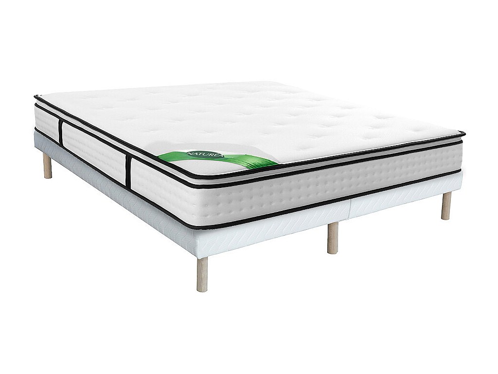 Set 180 x 200 cm - Boxspringbett + Taschenfederkernmatratze 7 Zonen mit int günstig online kaufen