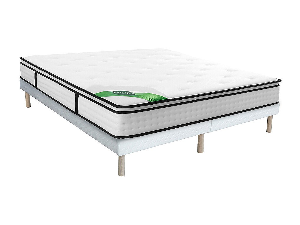 Set 180 x 200 cm - Boxspringbett + Taschenfederkernmatratze 7 Zonen mit int günstig online kaufen