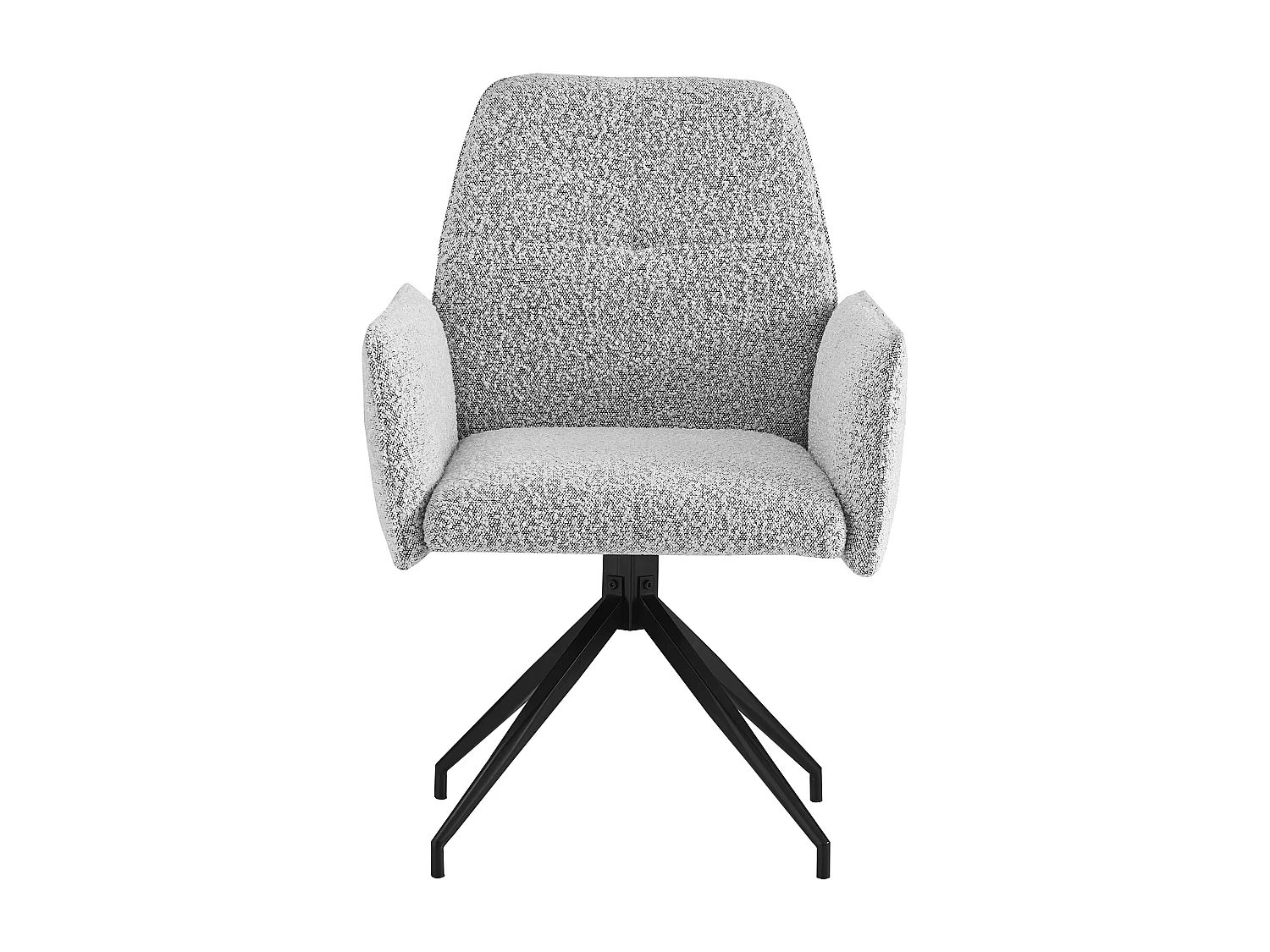 Lot de 2 Chaises CARRERA Pivotante 360° Tweed Gris & Métal Noir 63x59,5x90 cm