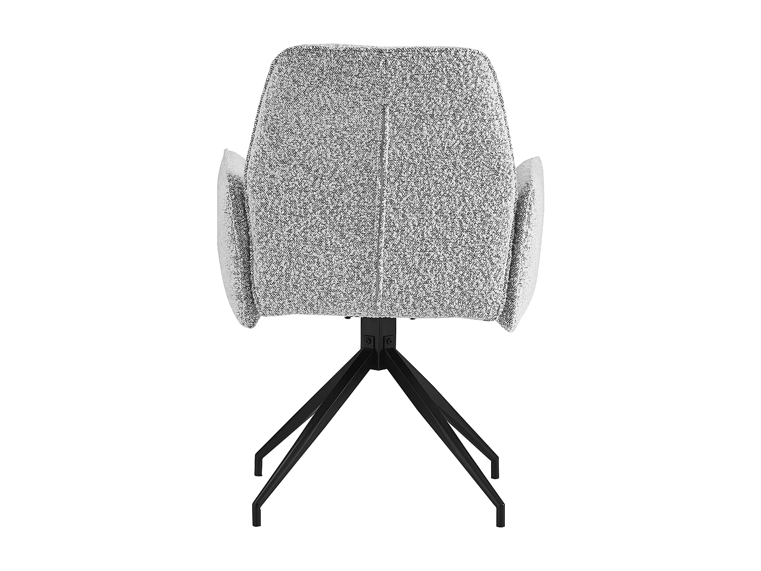 Lot de 2 Chaises CARRERA Pivotante 360° Tweed Gris & Métal Noir 63x59,5x90 cm