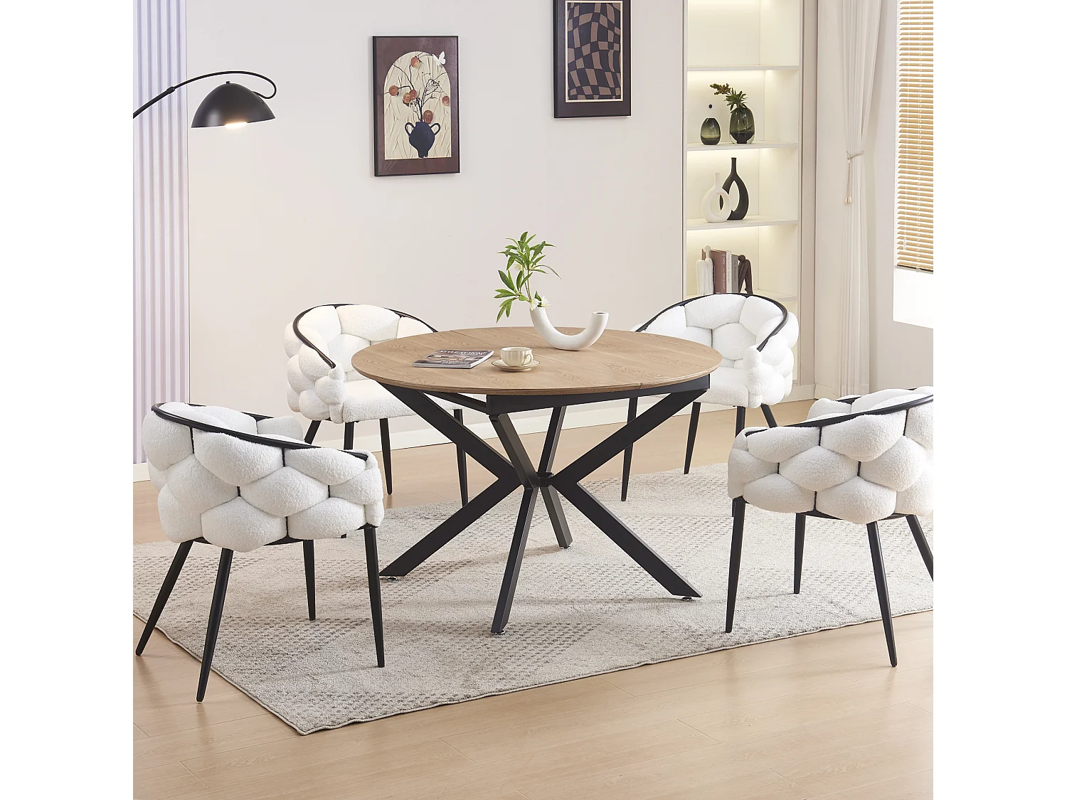 Table à Manger Extensible LILIPUTIEN – Chêne Naturel – 120 à 160 cm