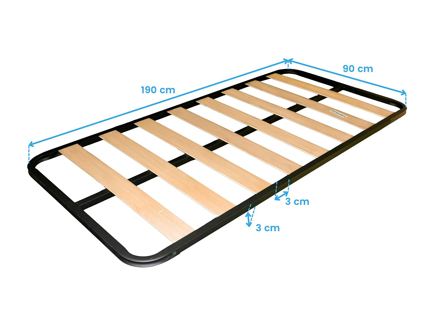 Somier 90x190 cm Tubo Acerado Refuerzo Central, Chopo, Pintura 30x30 mm