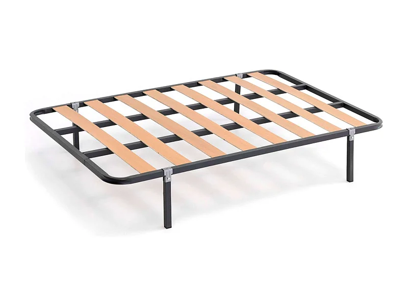 Somier 150x190 cm Tubo Acerado Refuerzo Láminas Chopo 30x30 mm c/4 Patas