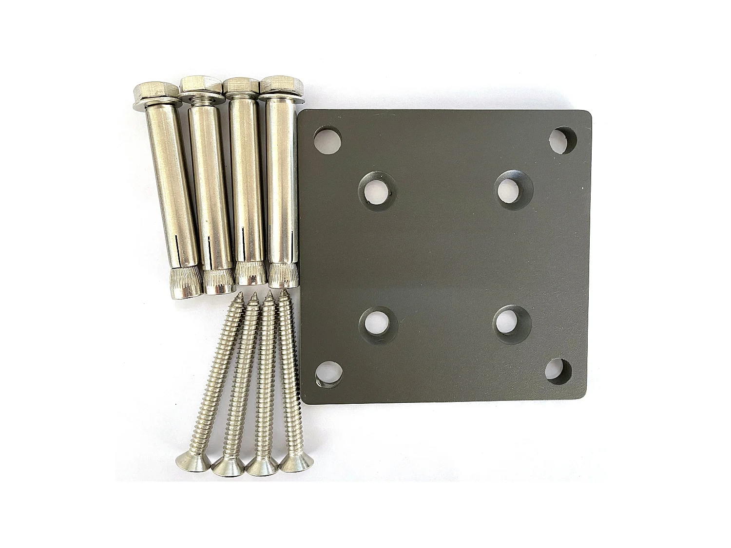 Set de fixation clôture bois composite  Gris
