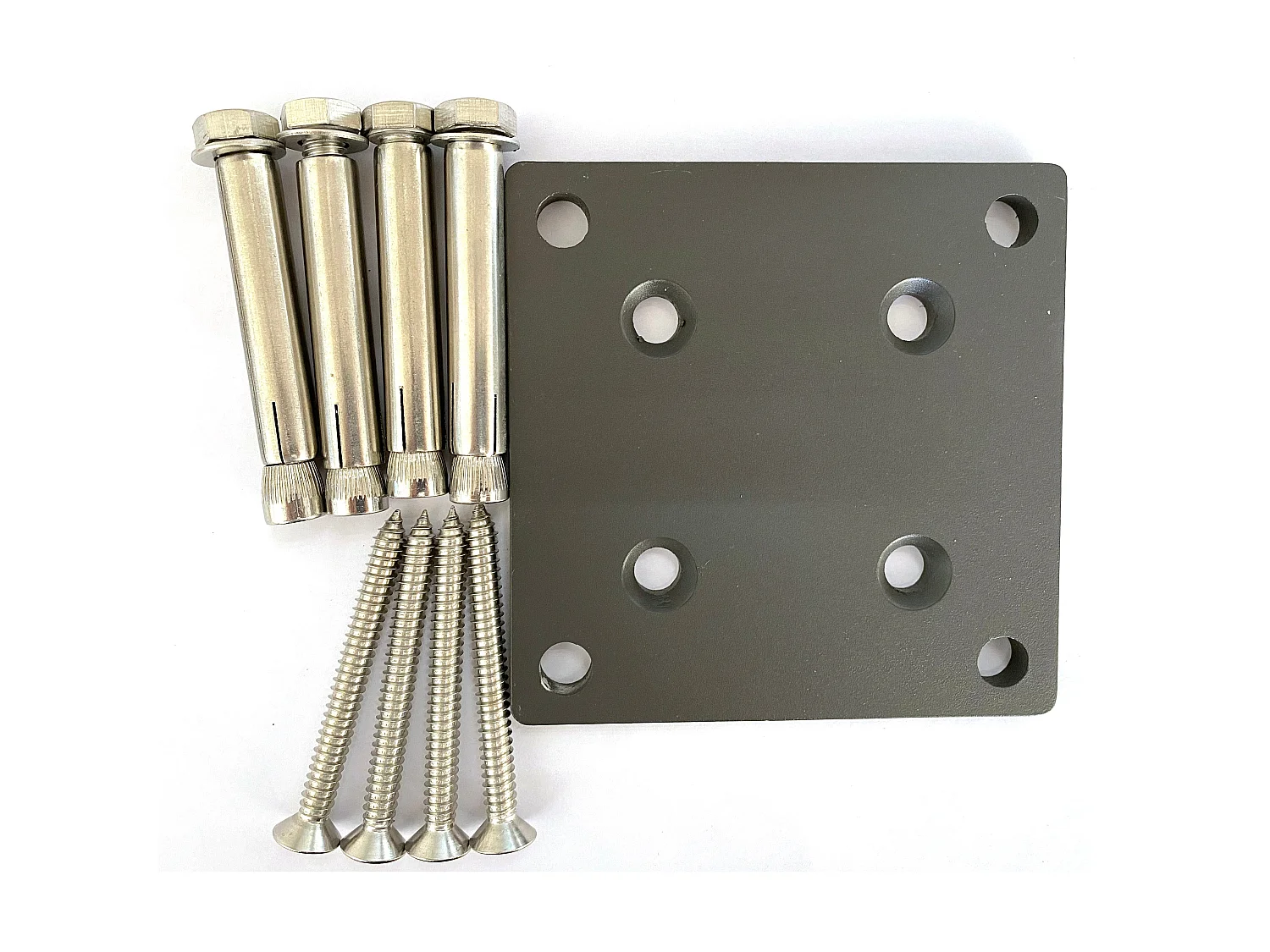 Set de fixation clôture bois composite  Gris