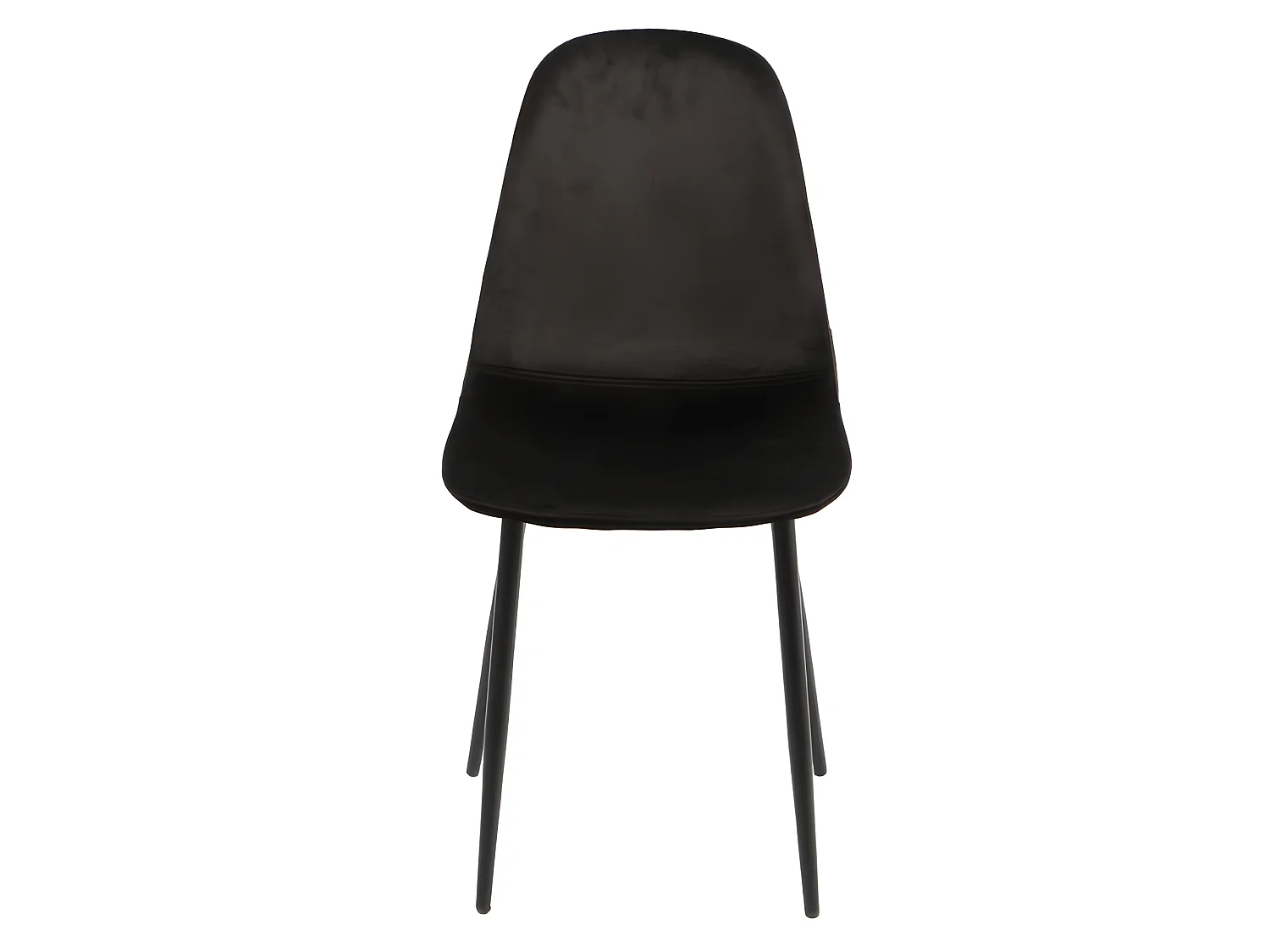 Lot de 2 chaises en velours noir et piètement en métal noir - BIBA