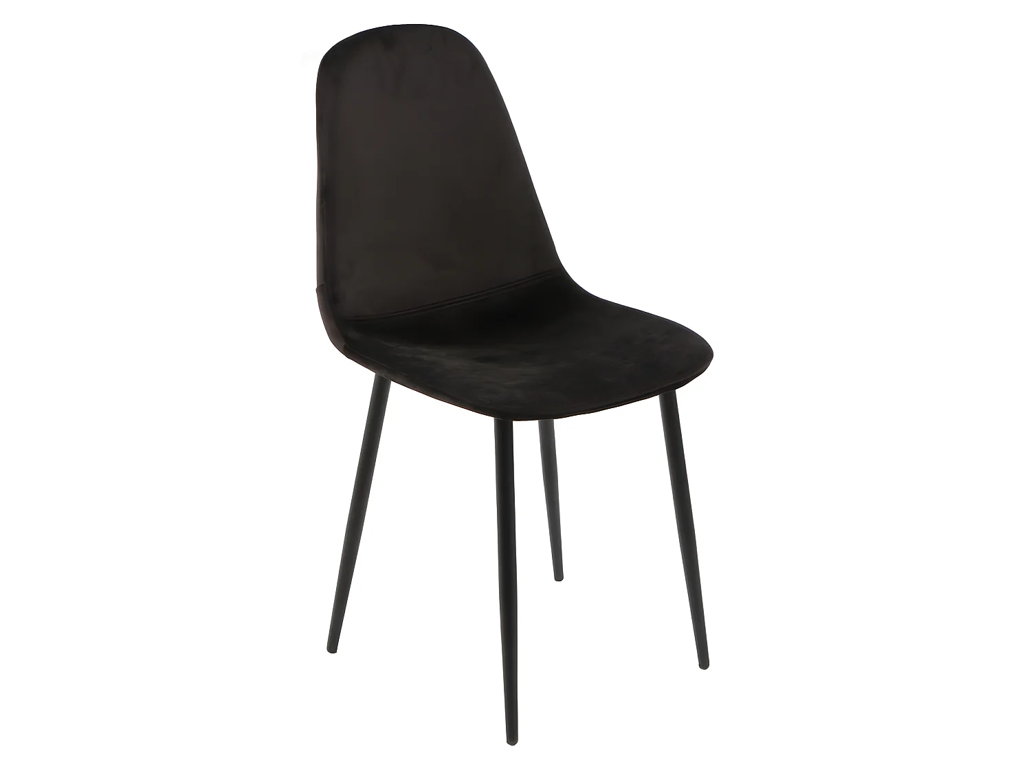 Lot de 2 chaises en velours noir et piètement en métal noir - BIBA