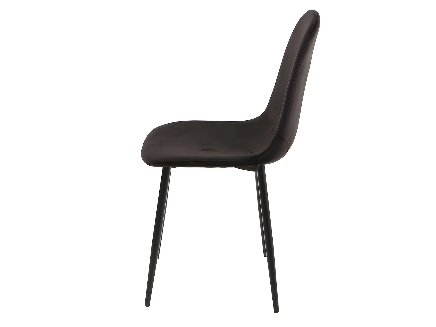 Lot de 2 chaises en velours noir et piètement en métal noir - BIBA