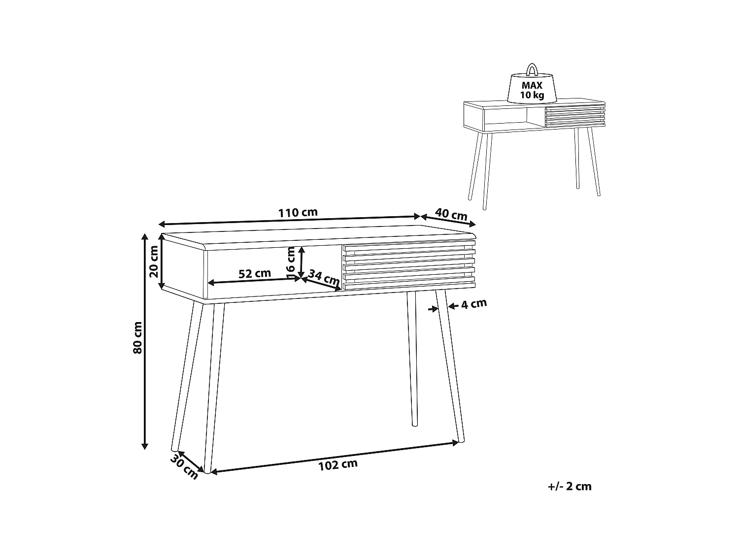 Console PERTH Marron foncé