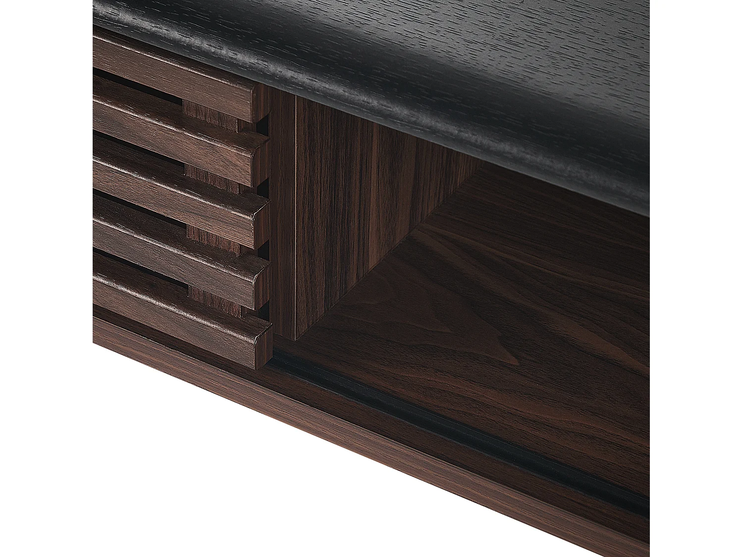 Rechteckiger Konsolentisch dunkler Holzfarbton industrieller Stil Perth