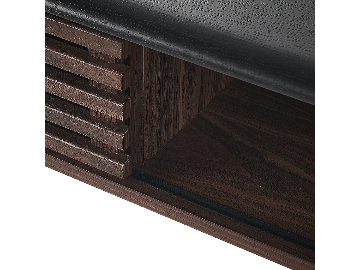 Rechteckiger Konsolentisch dunkler Holzfarbton industrieller Stil Perth