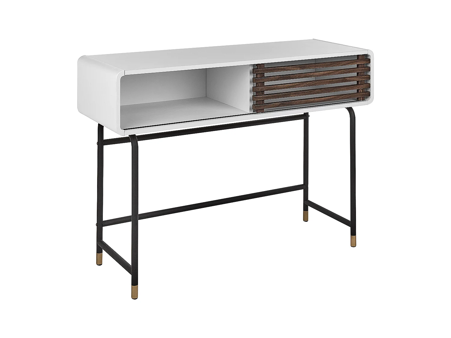 Console blanc et bois sombre RIFLE