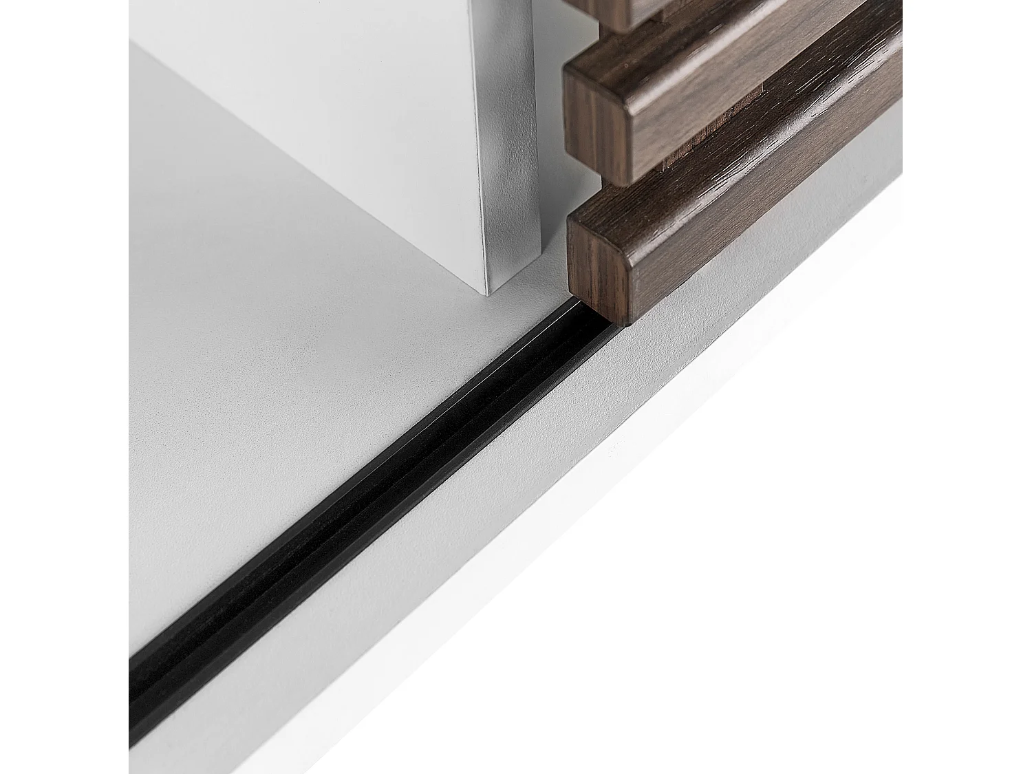 Console blanc et bois sombre RIFLE