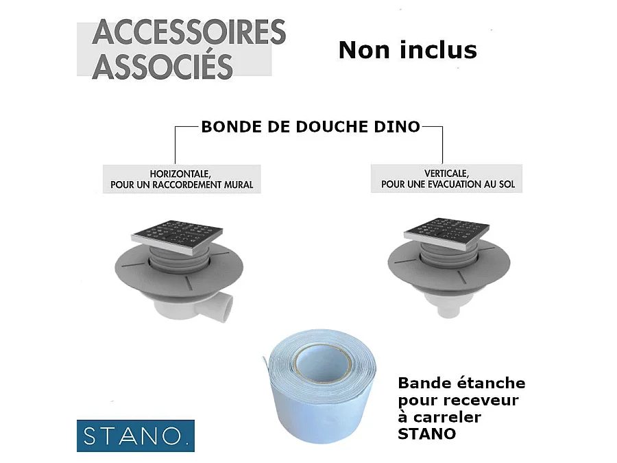Piatto doccia da piastrellare DINO 4 pendenze 90 x 160 cm