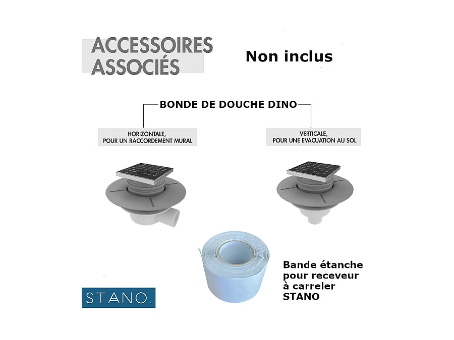 Befliesbares Duschwannensystem DINO 90cm breit 90 x 120 cm