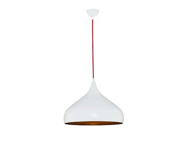 Lampe à Suspension ORLANDO - Blanc, Cuivre - 42 x 42 x 120 cm