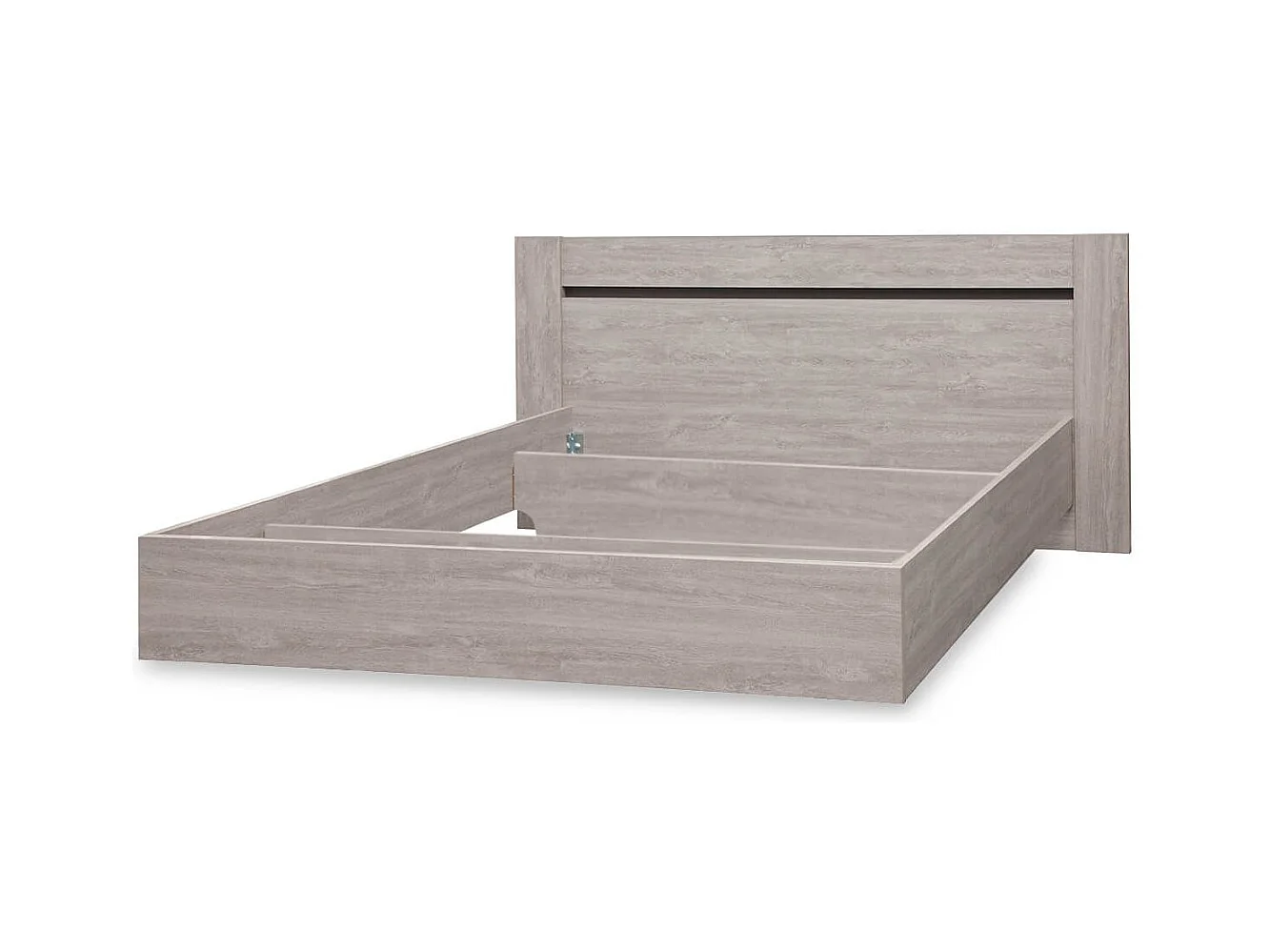 MARJORIE - Lit 180x200cm Structure Effet Bois Grisé Style Comtemporain