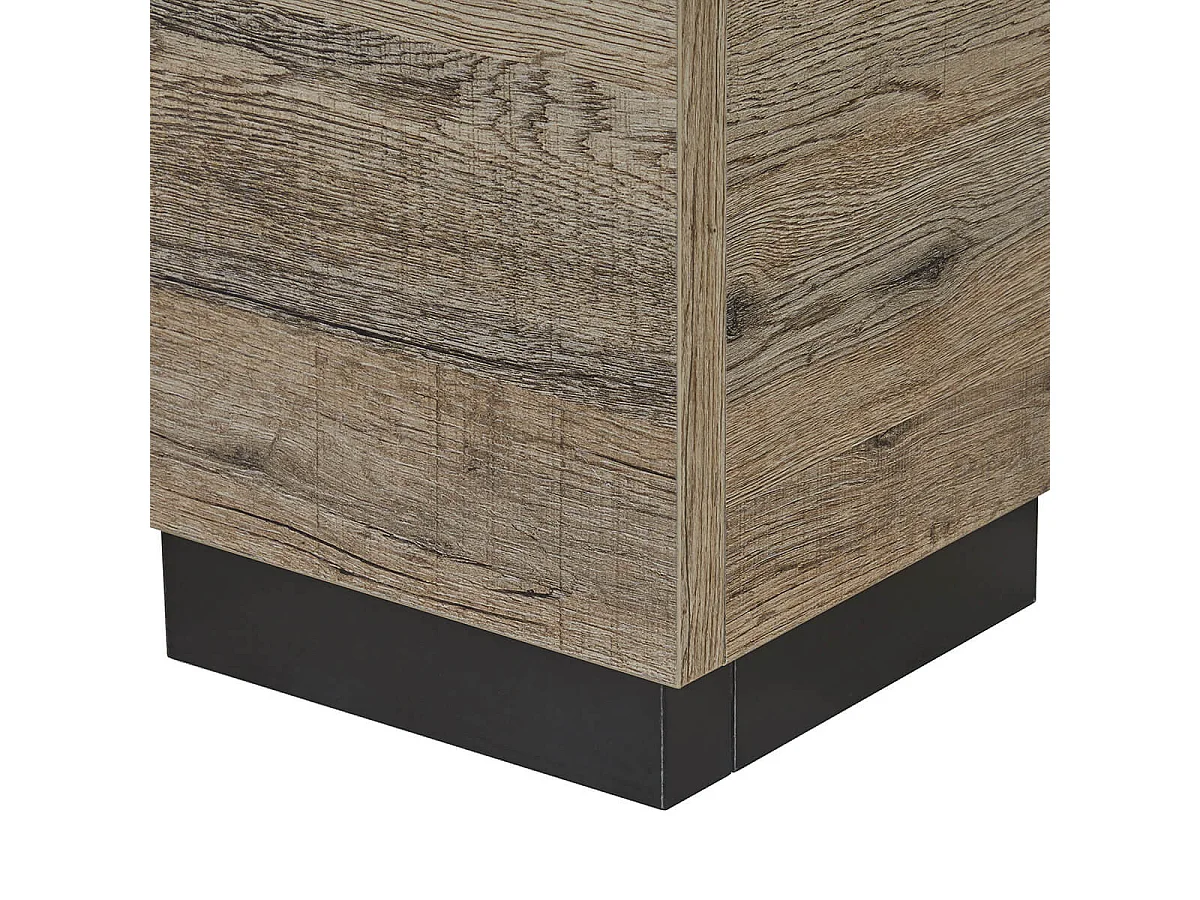 IRISA - Lit 140x190cm Aspect Bois avec Eclairage Led