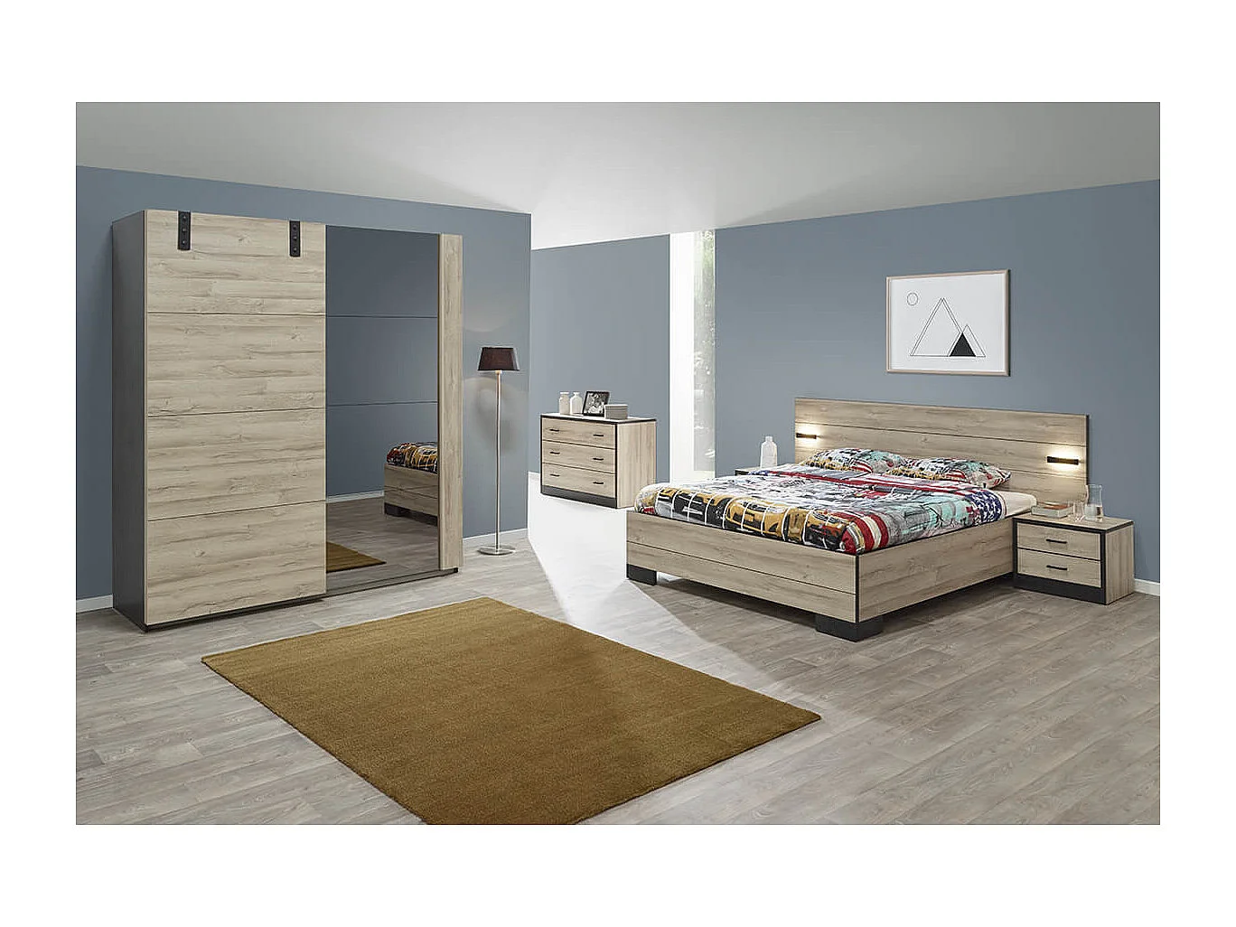 ELEOS - Lit 160x200 cm avec Eclairage Led