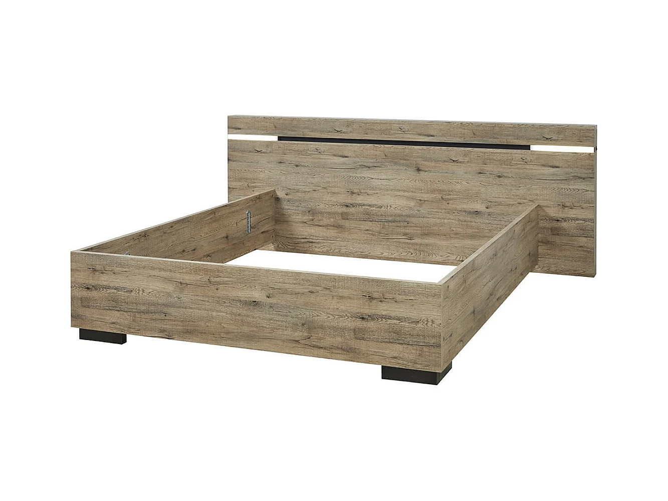 IRISA - Lit 180x200cm Aspect Bois avec Eclairage Led