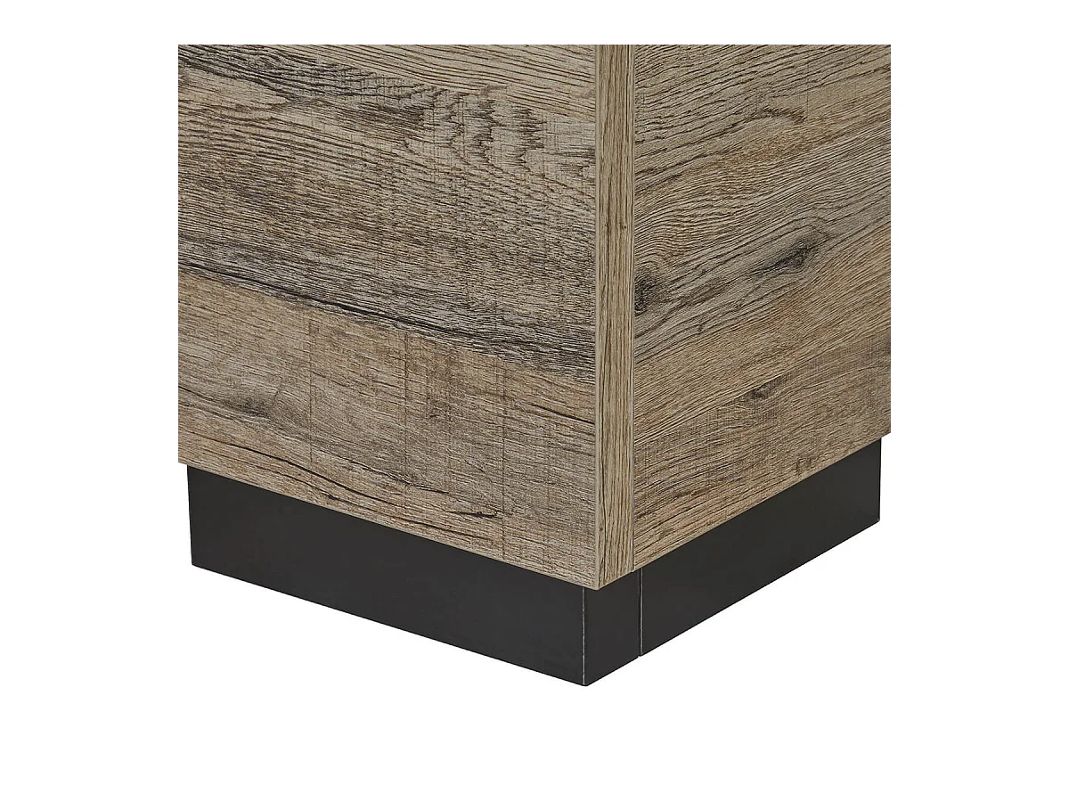 IRISA - Lit 180x200cm Aspect Bois avec Eclairage Led