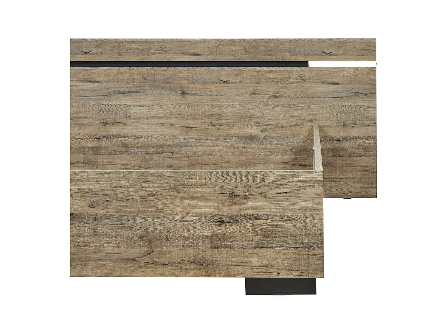 IRISA - Lit 140x200cm Aspect Bois avec Eclairage Led